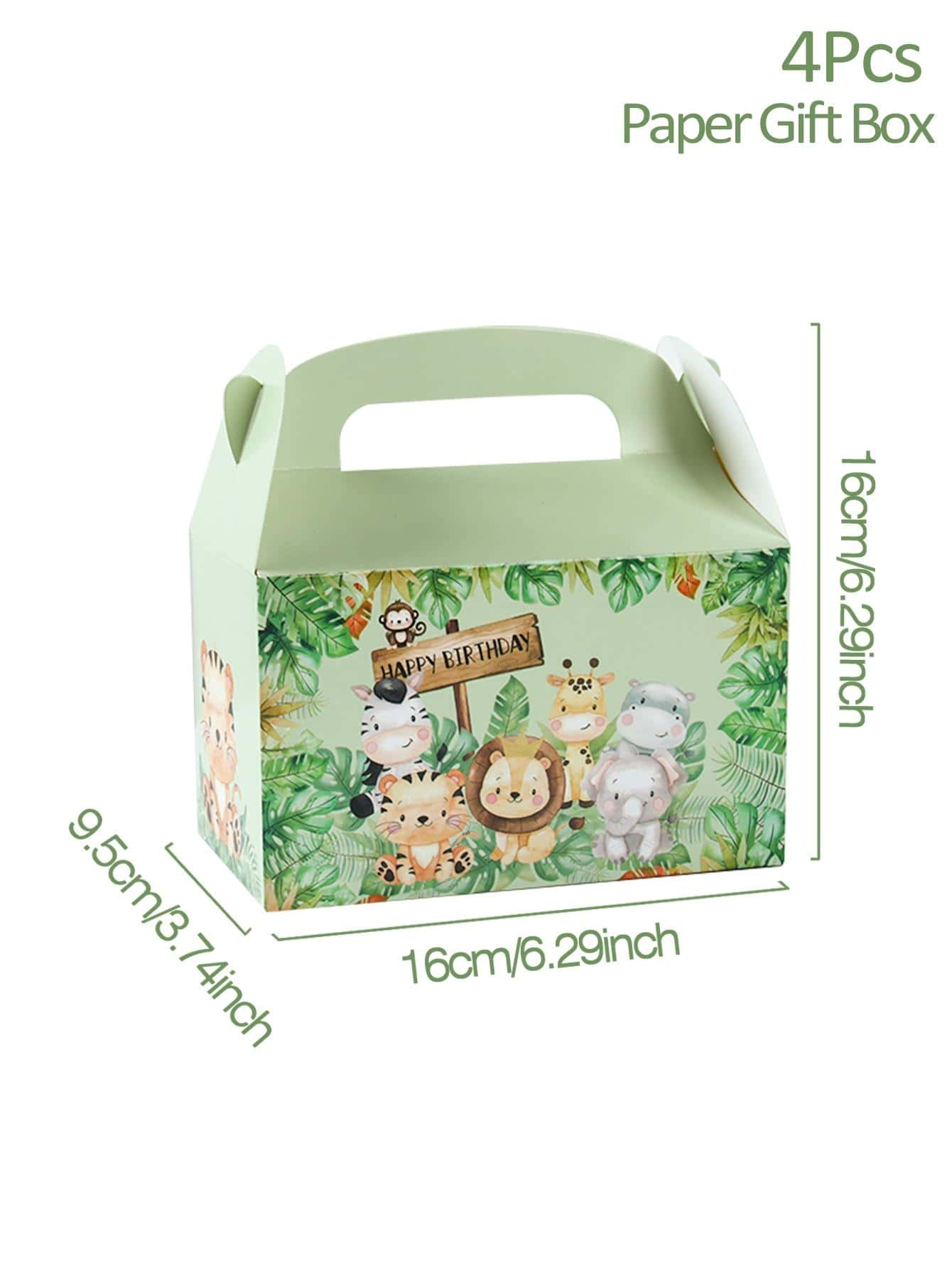 4pcs Jungle Animal Gift Boxes, Suitable For Birthday, Holiday Party, Gift Packaging, Back To School Season, Valentine's Day And Other Occasions - Multicolor - View 3