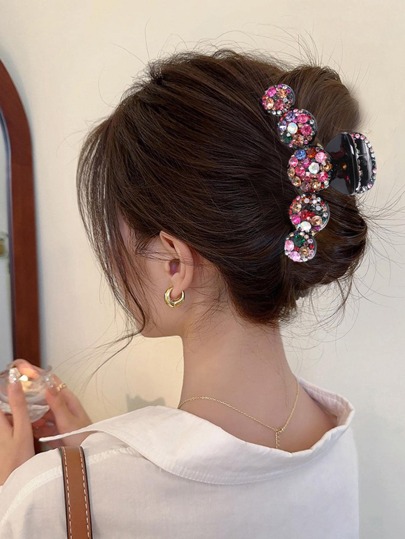 Rhinestone Decor Hair Claw Cute,Dopamine Claw Clips Hair Clips Hair Jaw Clip Hair Clamps Hair Clutch Hair Catcher Clip Fall Winter Hair Accessories For Women For Vacation Outfits Woman