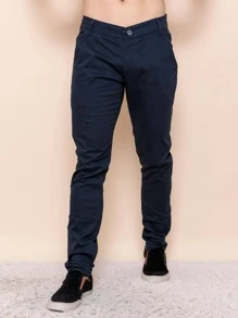 Men Pants - Navy Blue - View 1