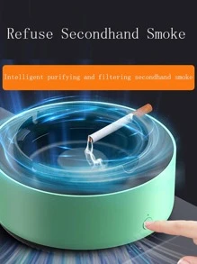 1 Máy Lọc Không Khí Gạt Tàn Thuốc Lá Để Hít Mùi Thuốc Lá, Loại Bỏ Thông Minh Khói Thuốc Lá Hút Thuốc Lá Khử Mùi Thuốc Lá Trong Nhà Phòng Khách, Văn Phòng Hút Thuốc Trên Ô Tô, Sử Dụng 2 Pin Số 5 (Không Bao Gồm Pin) - màu xanh lá - Xem 2