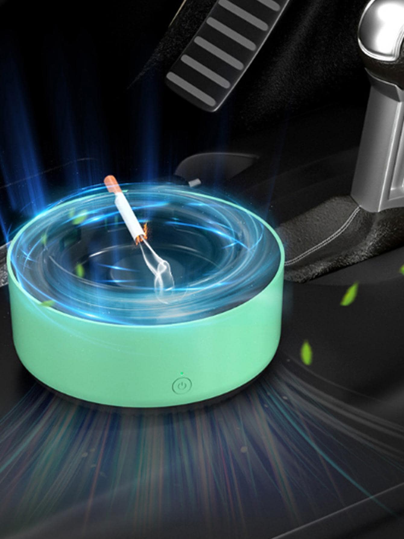 1 Máy Lọc Không Khí Gạt Tàn Thuốc Lá Để Hít Mùi Thuốc Lá, Loại Bỏ Thông Minh Khói Thuốc Lá Hút Thuốc Lá Khử Mùi Thuốc Lá Trong Nhà Phòng Khách, Văn Phòng Hút Thuốc Trên Ô Tô, Sử Dụng 2 Pin Số 5 (Không Bao Gồm Pin) - màu xanh lá - Xem 1