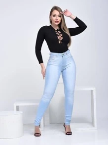 Women Jeans - Baby Blue - View 3