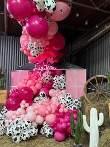 139pcs Cow Print Balloon Arch Garland Kit For Kids, Party, Girl Birthday Party Supply, Wedding Decoration - Multicolor - View 3
