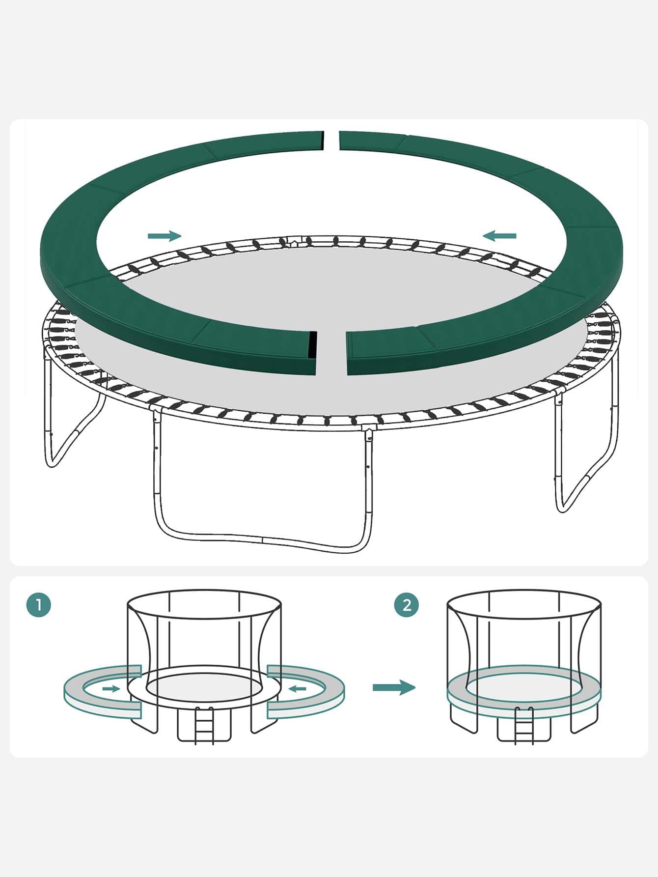 SONGMICS Replacement Trampoline Safety Pad Mat, Removable Spring Cover