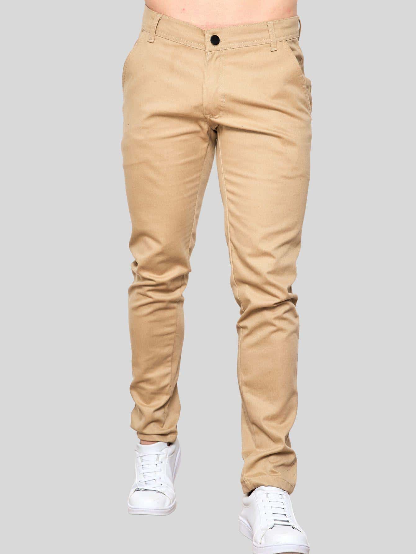 Men Pants - 卡其色 - 查看 1