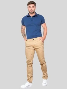 Men Pants - 卡其色 - 查看 3