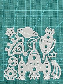 1 Thép Hadfield DIY Khắc Stencil Thủ Công Chết, Tên Lửa Hiện Đại & Thiết Kế Hành Tinh Cắt Chết Cho Gia Đình - Bạc - Xem 4