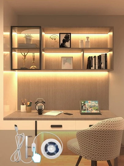 1入組銅質LED燈帶，現代USB LED燈帶，適用於家居裝飾