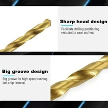 99pcs/set Titanium Drill Bit Set, Modern Drill Bit For Metal, Wood - Gold - View 4