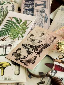 30 Chiếc Thiệp Bướm Vintage Thiệp Chúc Mừng Bưu Thiếp Trang Trí Tường Phòng - Màu vàng - Xem 3