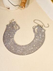 Rhinestone Decor Layered Necklace