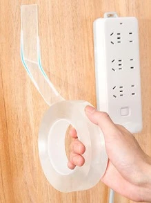 1 Roll Multi-purpose High Viscosity Nano Double Sided Tape With Hooks And Acrylic Adhesive, Residue-free, High Temperature And Waterproof Nano Gel Tape - Clear - View 5