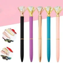 1支裝鑽石裝飾隨機圓珠筆，學生創意多用途書寫筆 - 彩色 - 查看 3