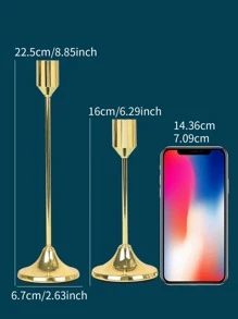 2入組金色蠟燭現代鐵燭台 - 金色 - 查看 5