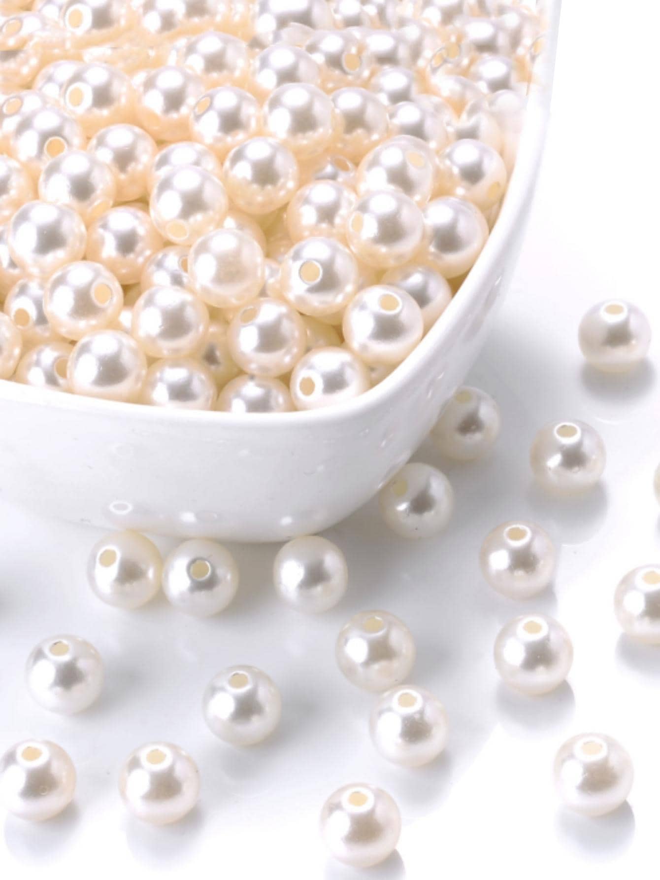 30g白色珍珠珠子適用於珠寶製作3MM至20mmABS珍珠鬆動圓形珍珠珠子