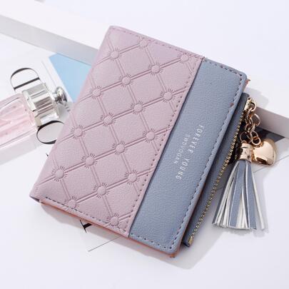 Letter Graphic Small Wallet Colourblock Bifold