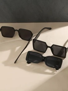 3 副方形鏡框時尚眼鏡，打造時尚復古外觀 - 彩色 - 查看 4