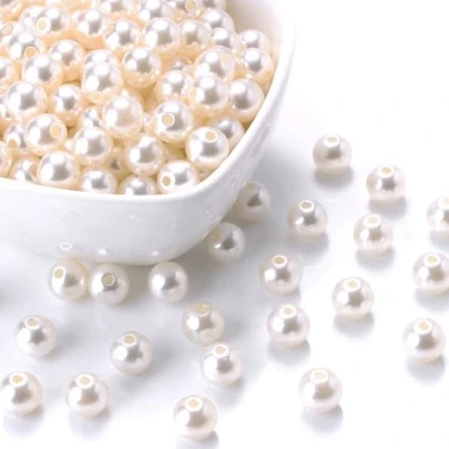30g白色珍珠珠子適用於珠寶製作3MM至20mmABS珍珠鬆動圓形珍珠珠子