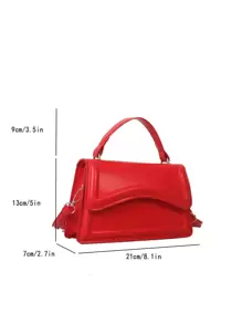 Bolsa cuadrada minimalista con solapa rojo neón miedoso - Rojo - Ver 5