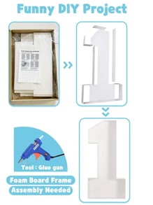 1pc 91.5cm Number Balloon Box(Balloon Not Included),Birthday Anniversary Party Decor,Christmas - White - View 2