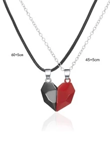 1 对百搭心形磁性情侣项链（无盒）