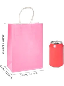 8pcs Mixed Color Gift Bag, Modern Paper Gift Wrapping Bag For Party