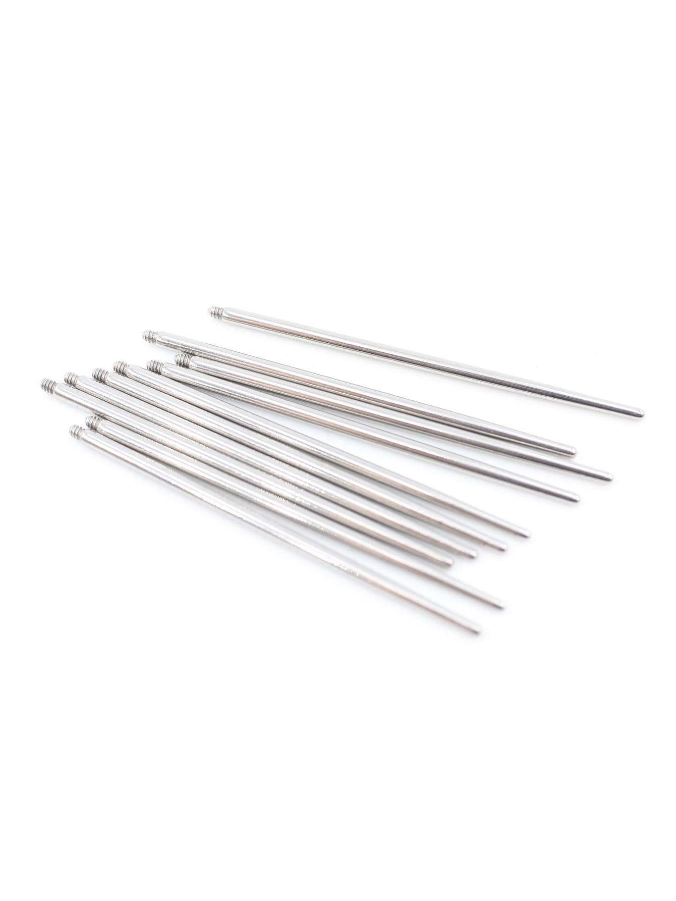 10pcs/lot Surgical Steel Threaded Ear Taper Labret Lip Nose Nipple Dermal Pin Tools Fashion Profession Body Piercing Kit - Silver - View 1