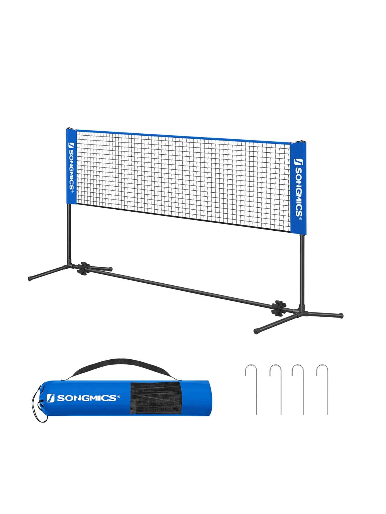 SONGMICS Badminton Net Set, Portable Sports Set For Badminton, Tennis, Pickleball, Easy Setup, Nylon Net With Poles, For Indoor Outdoor Court - Blue - View 1