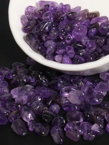 天然不对称萤石紫水晶石榴石碎石黑珠适用于珠宝制作 DIY 手链项链配件 16 英寸 - 紫色 - 查看 3