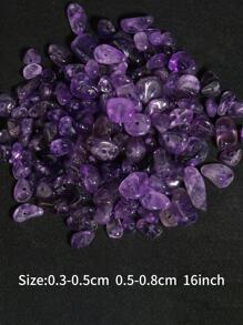 天然不对称萤石紫水晶石榴石碎石黑珠适用于珠宝制作 DIY 手链项链配件 16 英寸 - 紫色 - 查看 4