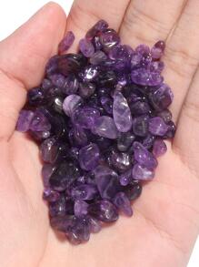 天然不对称萤石紫水晶石榴石碎石黑珠适用于珠宝制作 DIY 手链项链配件 16 英寸 - 紫色 - 查看 2