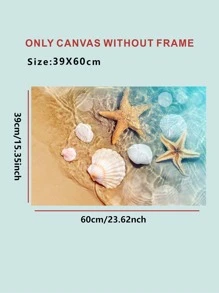 1入組貝殼和海星圖案無框現代化學纖維家庭裝飾牆壁藝術繪畫 - 彩色 - 查看 2