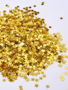 1入組金屬質感星形五彩紙屑 - 金色 - 查看 5