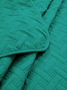 Solid Color Quilted Bedspread - Dark Green - View 3