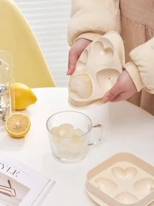 1 pieza multi cuadro con diseño de corazón Cubo de hielo moderno PE Cubo de hielo para casa - Mostaza Amarilla - Ver 4