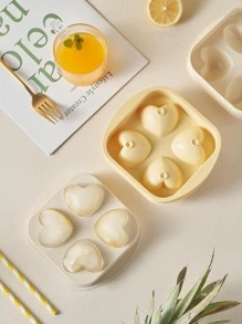 1 pieza multi cuadro con diseño de corazón Cubo de hielo moderno PE Cubo de hielo para casa - Mostaza Amarilla - Ver 3