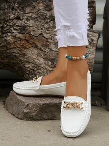 Giày Lười Đế Mềm Thoáng Khí Cho Nữ, Giày Đế Bằng Slip-On, Giày Đi Trong Nhà Thông Thường, Thoải Mái Và Chống Trơn Trượt, Thích Hợp Cho Các Mẹ - trắng - Xem 2