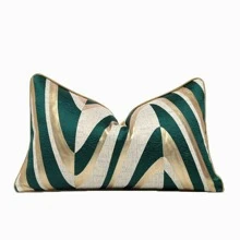 Premium Jacquard Throw Pillow Cover, Luxury Decorative Design, Suitable For Sofa, Home Decor, Living Room And More - Green - View 5