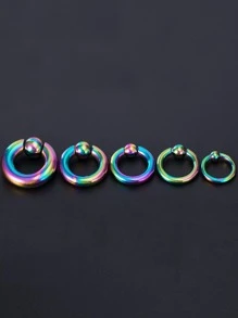 1Pc Men Stainless Steel Ear Gauge Multicolor Body Jewelry - Multicolor - View 1