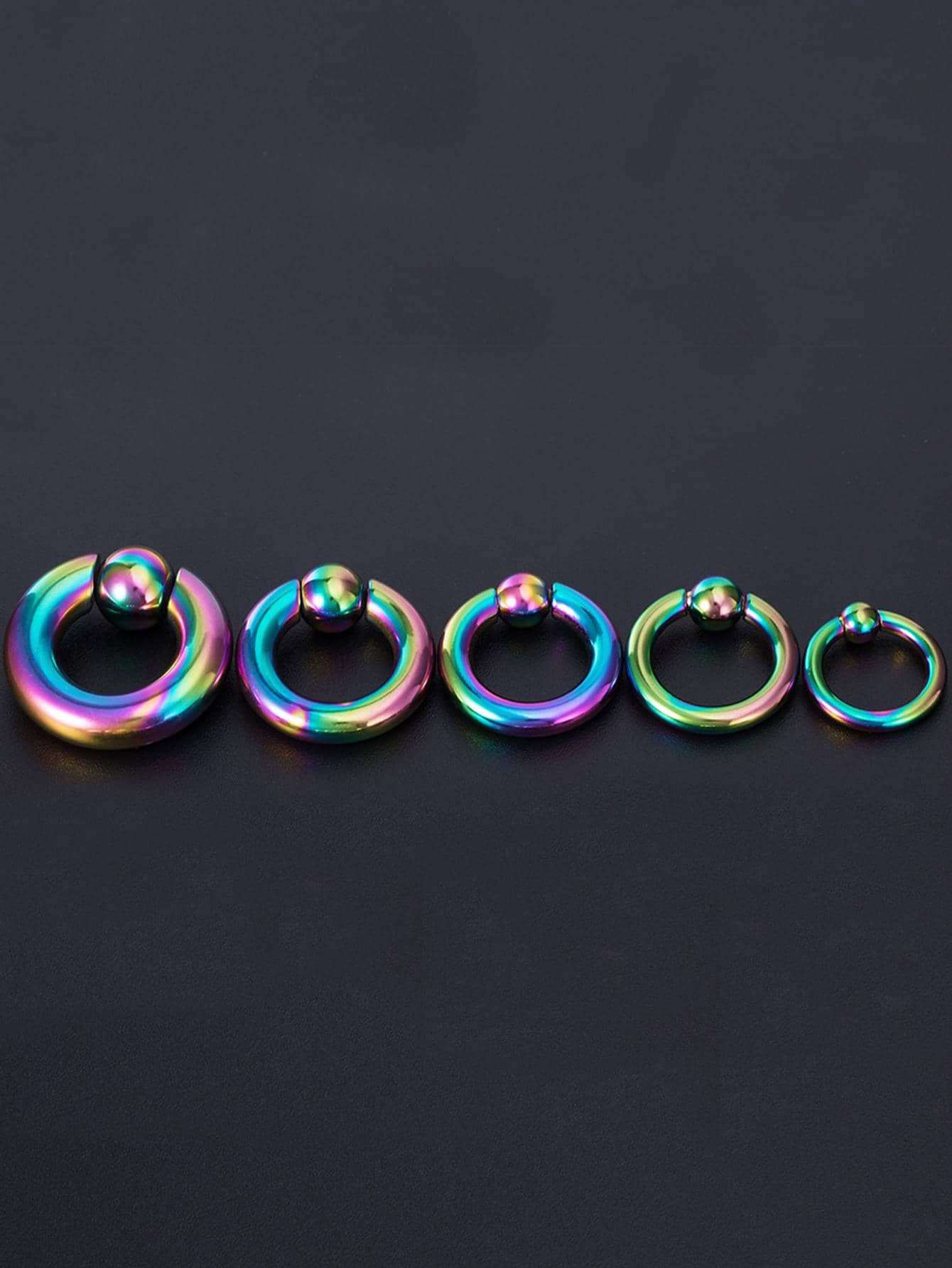 1Pc Men Stainless Steel Ear Gauge Multicolor Body Jewelry - Multicolor - View 1