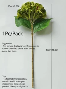 1Pc Autumn Green Artificial Hydrangea Real-Looking Silk Hydrangea Flower Arrangements High Quality Fake Floral Brunch For DIY Wedding Bouquet Party Home Living Room Kitchen Garden Hotel Office