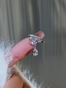 Blad Teardrop Verzilverd Oor manchet 2pcs Dames Mode Y2K Niet-piercing Oorbellen Bruids Bruiloft Feest Kubieke Sieraden Cadeau Voor Vriendin Vrouw Verjaardag