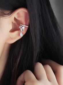 Blad Teardrop Verzilverd Oor manchet 2pcs Dames Mode Y2K Niet-piercing Oorbellen Bruids Bruiloft Feest Kubieke Sieraden Cadeau Voor Vriendin Vrouw Verjaardag