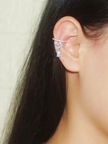 Blad Teardrop Verzilverd Oor manchet 2pcs Dames Mode Y2K Niet-piercing Oorbellen Bruids Bruiloft Feest Kubieke Sieraden Cadeau Voor Vriendin Vrouw Verjaardag