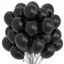 20pcs Solid Color Decorative Balloon, Minimalist Latex Decorative Balloon For Home Decor, Party - Black - View 1