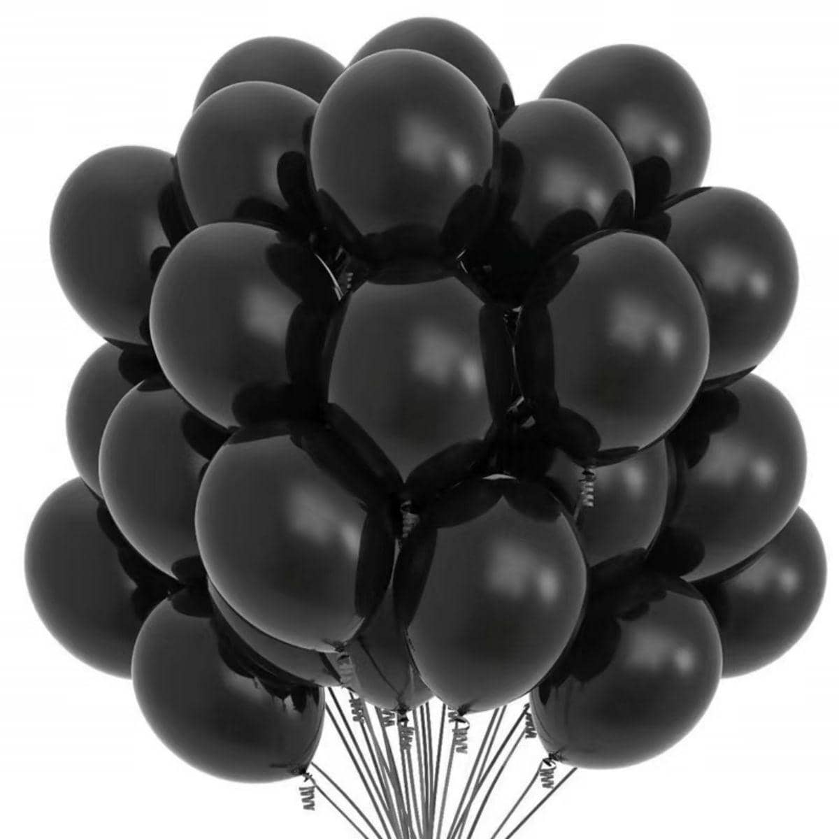 20pcs Solid Color Decorative Balloon, Minimalist Latex Decorative Balloon For Home Decor, Party - Black - View 1