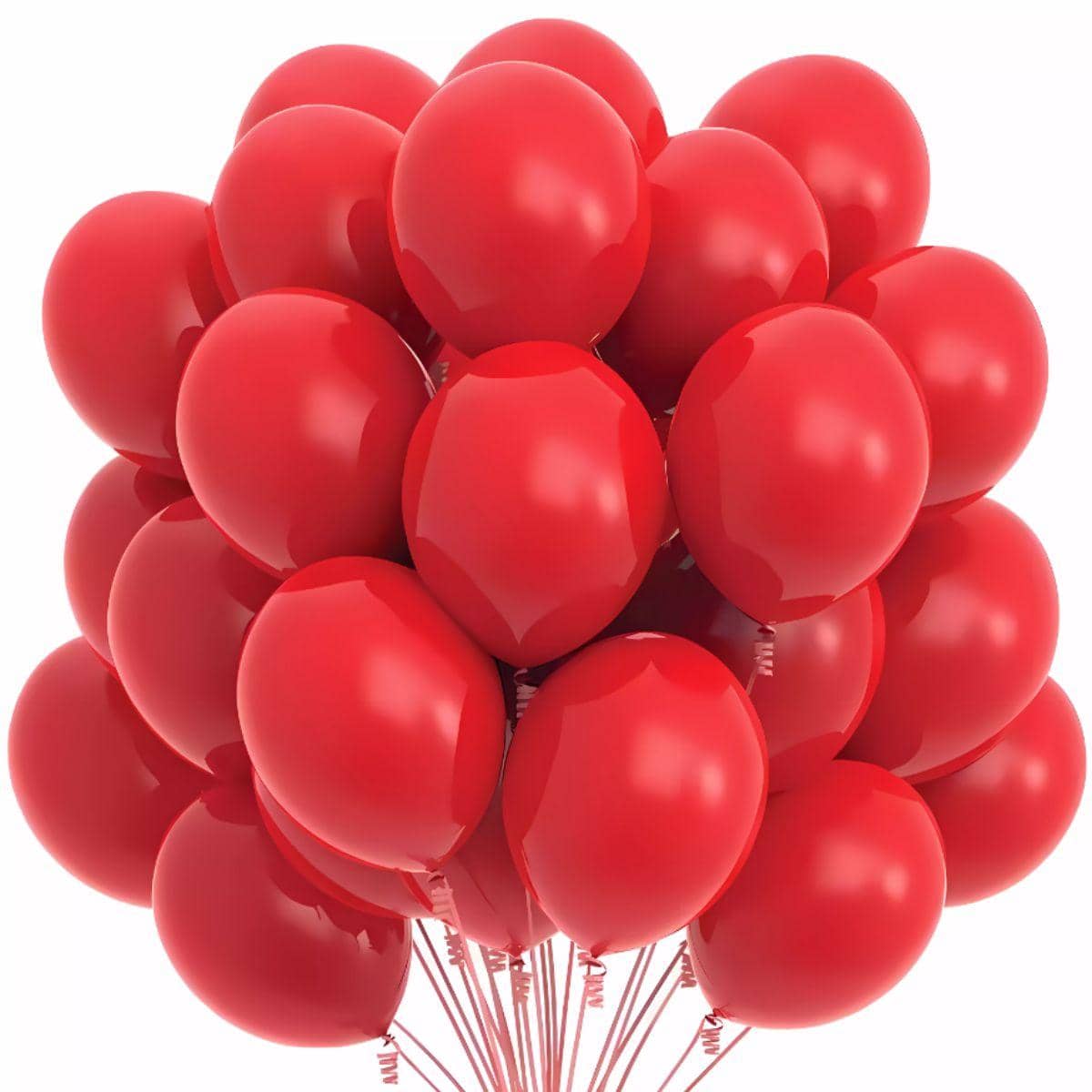 20pcs Solid Color Decorative Balloon, Minimalist Latex Decorative Balloon For Home Decor, Party - Red - View 1