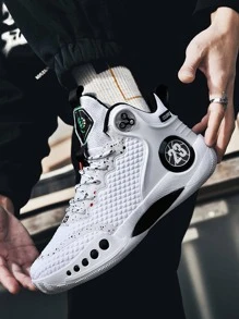 男士字母圖案前綁帶籃球鞋,運動戶外運動鞋 - 彩色 - 查看 1