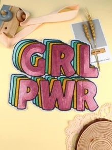 1 miếng dán thiết kế chữ cái Iron-on Patch - Nhiều màu - Xem 1