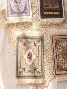 1pc Geometric Pattern Tassel Decor Place Mat - Coffee Brown - View 7